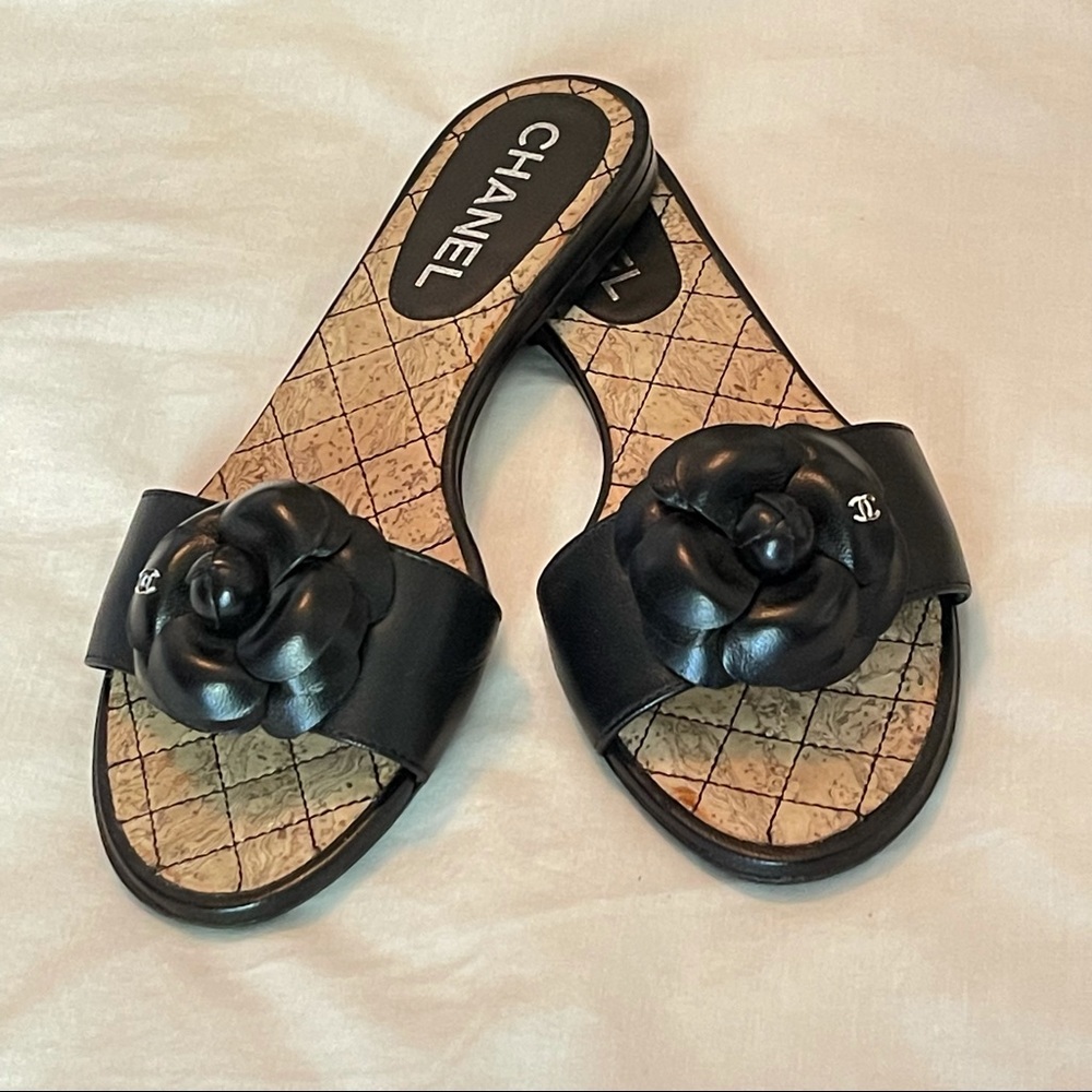 CHANEL Black Mules